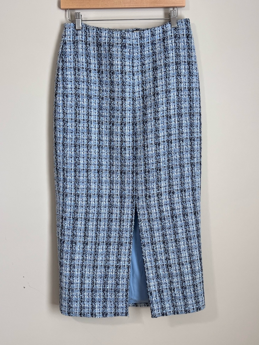 Tuckernuck Blue Tweed Dorset Midi Cynthia Skirt EUC Size Medium - Picture 2 of 9